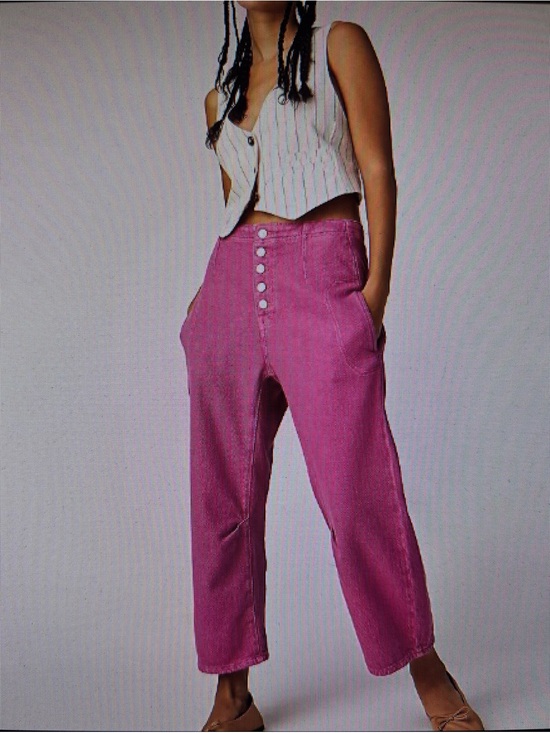We The Free Denim - We The Free Button-Fly Cropped Jeans in Pink
